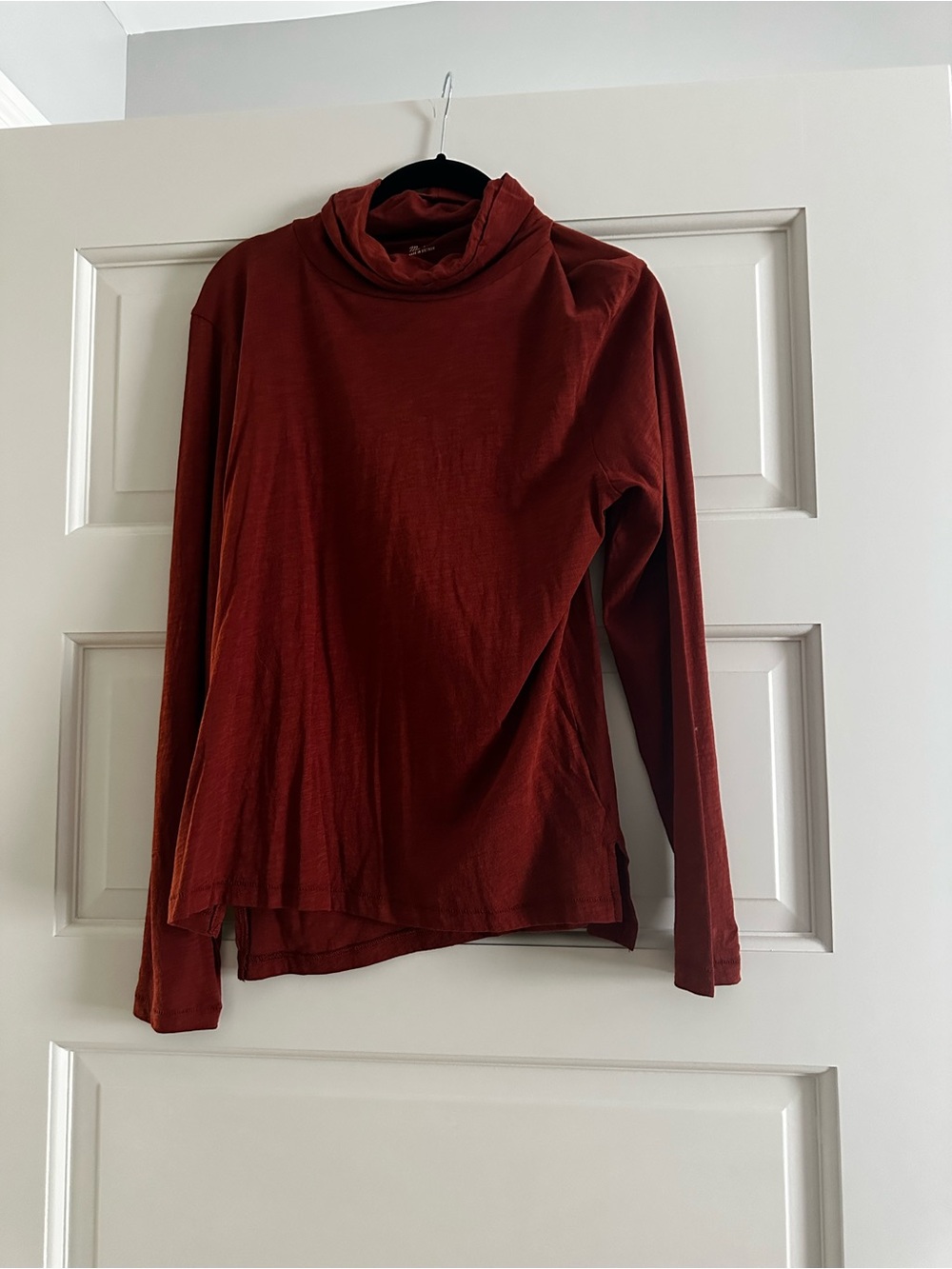 Madewell Burnt Orange Turtleneck Long Sleeve Top